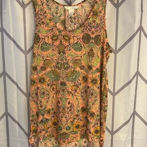 H&M Peach and Green Floral Tank Top